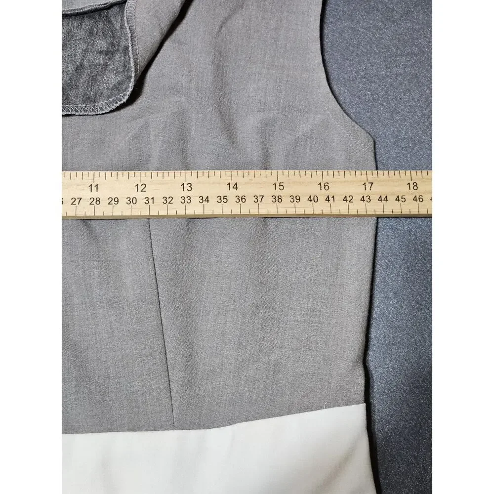 Studio Dress Womens 10 Gray Black Sleeveless Mid Length Business Casual Dress - Picture 6 of 10